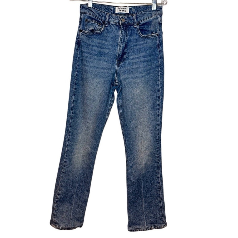 REFORMATION JEANS Organic Cotton High Rise Malta Wash Straight Leg Denim Size 26